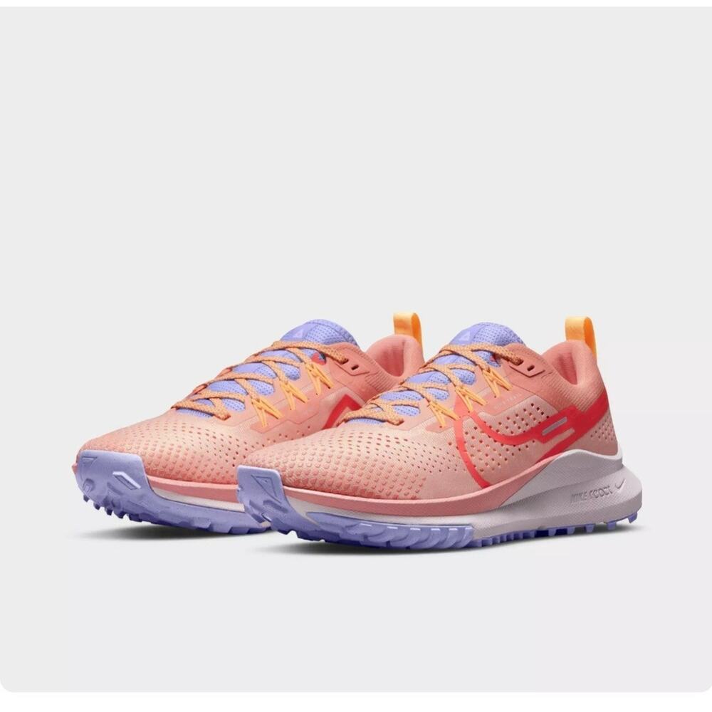 Nike Womens React Pegasus Trail 4 Arctic Orange/ Magic Ember Sz 7 New